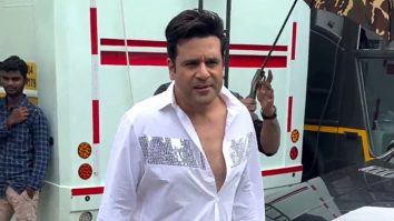 Krushna Abhishek dressed up as Jeetendra in all white as he poses for paps