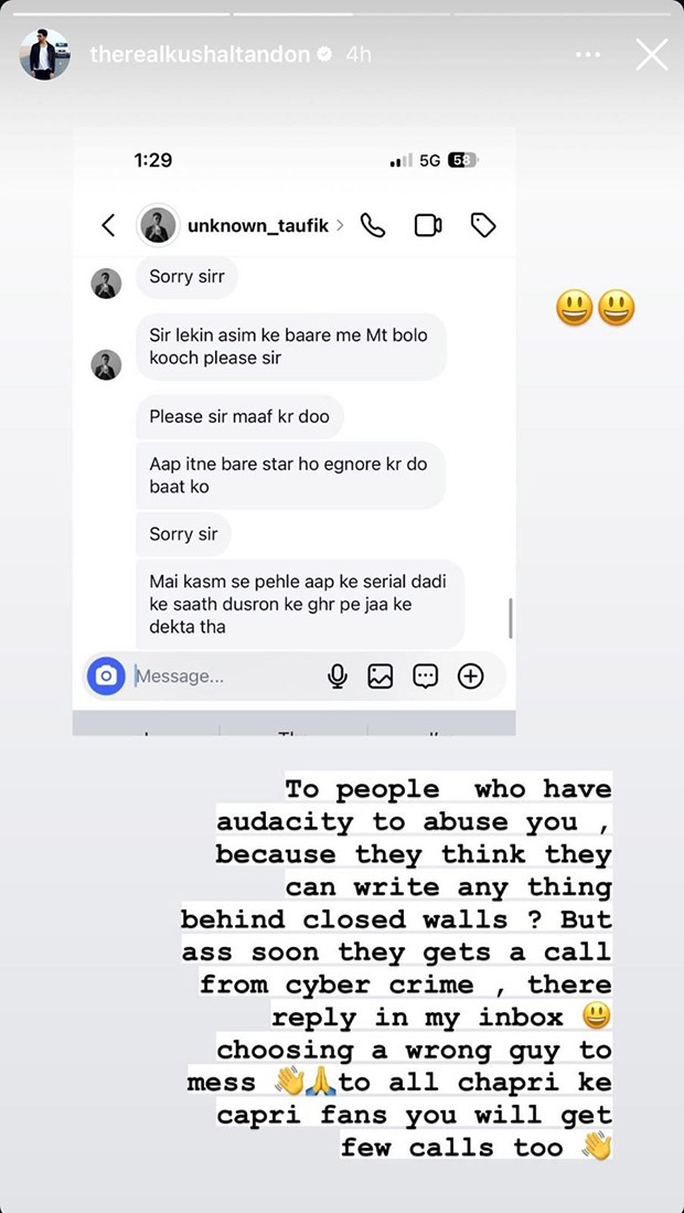 Kushal Tandon lodges cybercrime complaint against abusive fans of Asim Riaz