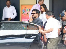 Photos: Ram Charan snapped with wife Upasana Kamineni and daughter Klin Kaara at Kalina airport