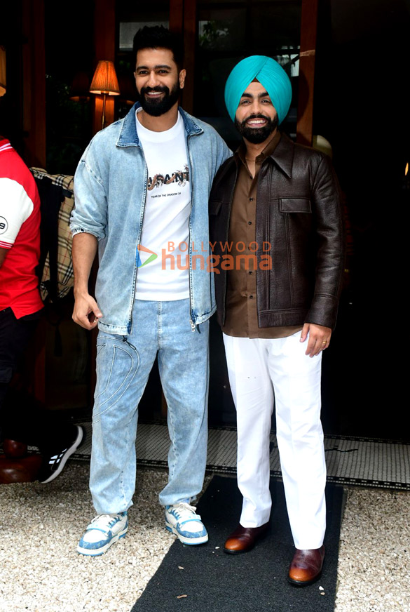 photos vicky kaushal and ammy virk snapped promoting their film bad newz at gigi restaurant in bandra 3