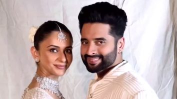 Rakul Preet Singh & Jackky Bhagnani twin in white for Radhika- Anant’s wedding