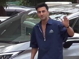 Ranbir Kapoor waves at paps as he gets clicked in his blue co-ords