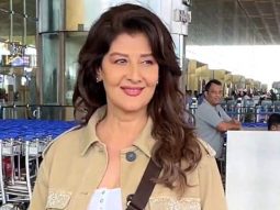 Sangeeta Bijlani strikes a pose for paps at the airport