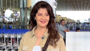 Sangeeta Bijlani strikes a pose for paps at the airport