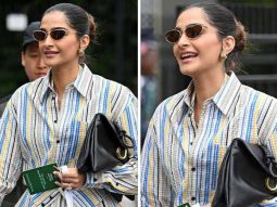 Sonam Kapoor serves chic style Bottega Veneta dress, Tex Mule shoes and Liberta bag for Wimblendon Women’s Finals 2024