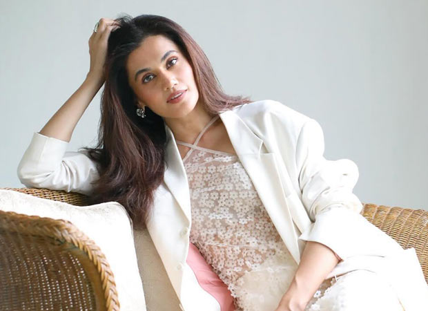 Taapsee Pannu stuns in white lace kurti and trousers by Claraché India
