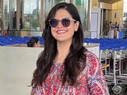Zareen Khan gets clicked at the airport in a cute dress