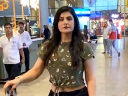 Zareen Khan has a quick chat with paps at the airport