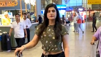 Zareen Khan has a quick chat with paps at the airport