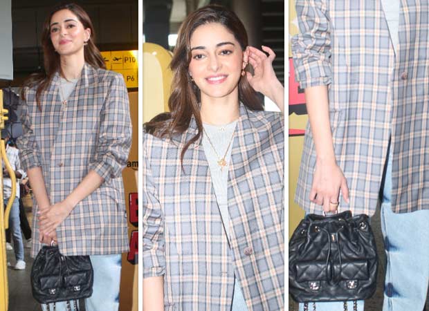 Ananya Panday turns heads at the airport with checked blazer, denim jeans, and Chanel backpack worth Rs. 5 lakh approximately 5 : Bollywood News