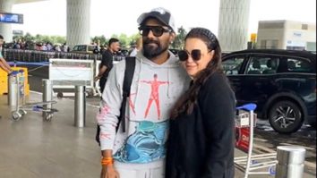 Comfy airport look done right! Remo D’Souza with wife Lizelle