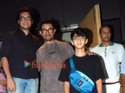 Photos: Aamir Khan snapped with sons Junaid Khan and Azad Khan in Bandra