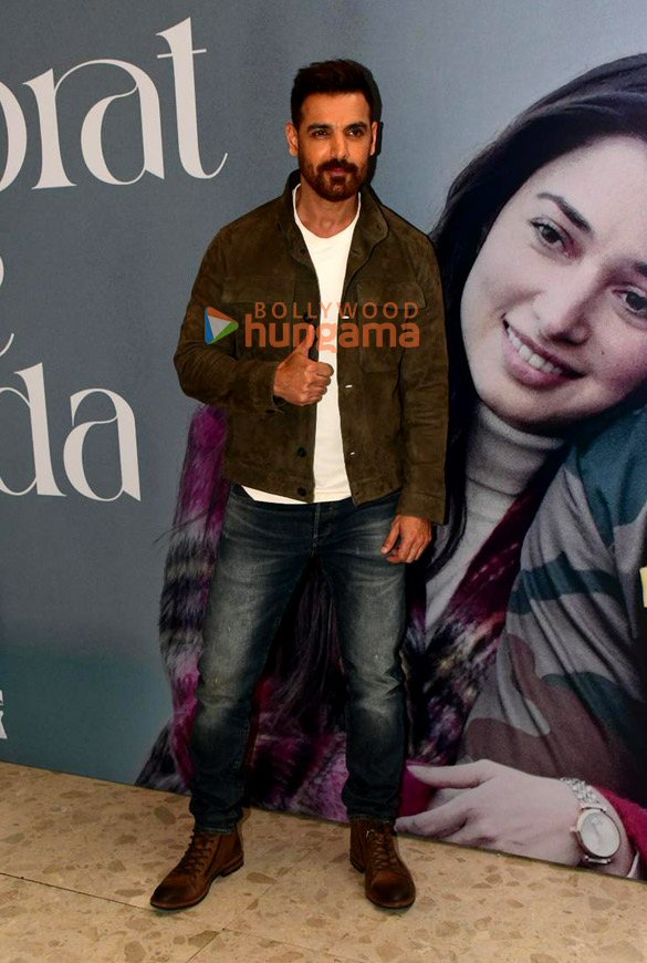 photos john abraham and tamannaah bhatia snapped at the launch of their song zaroorat se zyada from vedaa 6