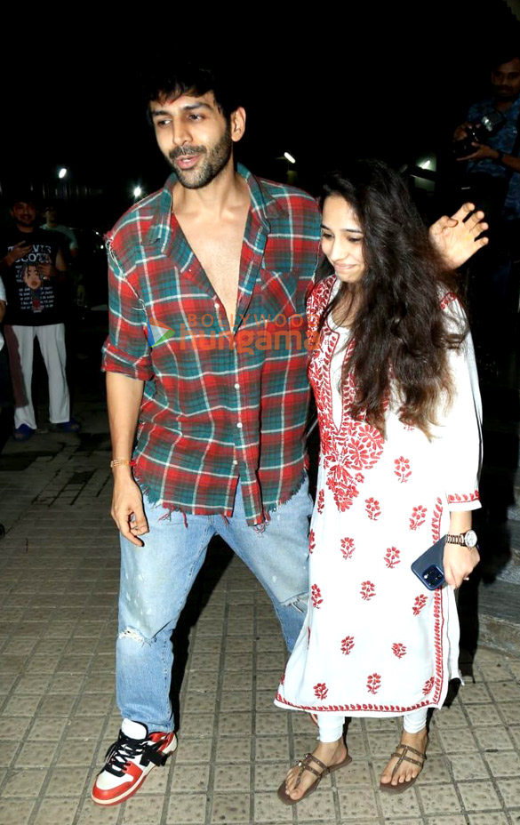 photos kartik aaryan and her sister kritika tiwari snapped at juhu pvr 2