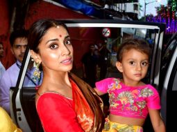 Photos: Shriya Saran snapped with her daughter at ISKCON temple in Juhu