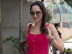 Pragya Jaiswal strikes a pose for paps in her cute litte dress