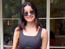Pretty smile! Mahima Makwana poses for paps in a black dress