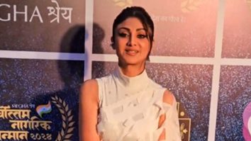 Shilpa Shetty donnes a white saree at an award show