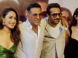 The cast of ‘Khel Khel Mein’ poses for paps at the trailer launch