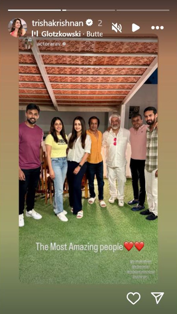 Trisha Krishnan gives fans a glimpse into the world of Ajith Kumar starrer Vidaa Muyarchi