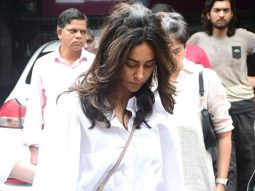 Shibani Dandekar arrives for Malaika Arora’s father Anil Mehta’s last rites