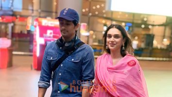 Photos: Aditi Rao Hydari and Siddharth snapped at the airport