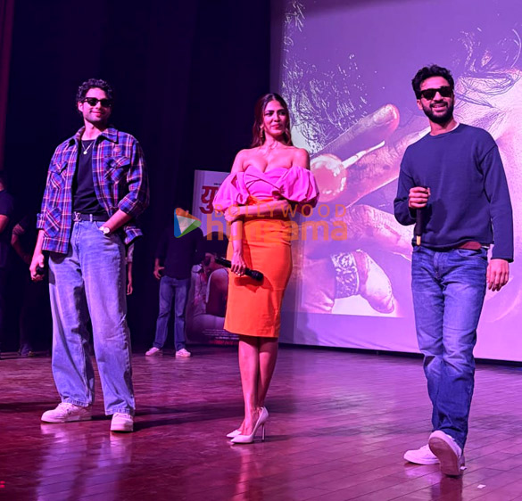 photos yudhra actors siddhant chaturvedi and malavika mohanan enjoy rajasthani thali and visit a college in jaipur to promote their f 4