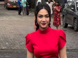 Red is definitely her color! Reem Shaikh at Laughter Chefs set