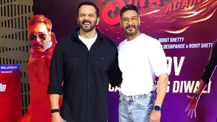 Ajay Devgn and Rohit Shetty snapped at a multiplex screening Singham ...