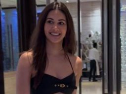 Amyra Dastur gets clicked in a black outfit at an event
