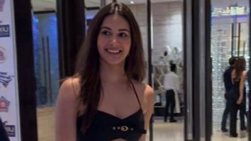 Amyra Dastur gets clicked in a black outfit at an event