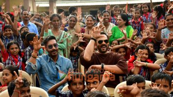 Photos: Ajay Devgn and Rohit Shetty attempt the Guinness World Record for the largest Vada Pav delivery at Airport High School & Junior College