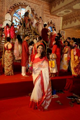 Photos: Kajol, Rani Mukerji, Rupali Ganguly and others snapped during Sindhur Khela at North Bombay Durga Puja