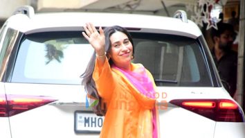 Photos: Karisma Kapoor snapped celebrating Diwali outside her office at Khar