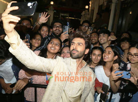 photos kartik aaryan vidya balan madhuri dixit and others snapped at the bhool bhulaiyaa 3 song launch 1
