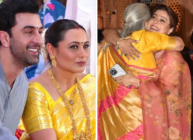 Ranbir Kapoor and Rani Mukerji pose together; Jaya Bachchan and Kajol hug at Durga Puja celebrations in Mumbai, watch videos 