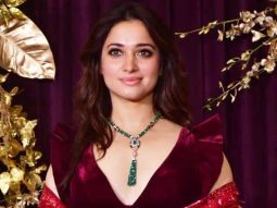 Tamannaah Bhatia in Red Shimmer saree looking like a wow