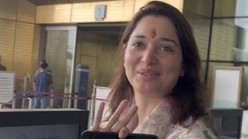 Tamannaah Bhatia poses for paps with her dad at the airport