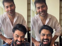 Varun Dhawan gives shoulder massage to Maniesh Paul on the sets of Sunny Sanskari Ki Tulsi Kumari: “Mehenga aadmi hoon main”