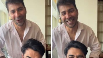 Varun Dhawan gives shoulder massage to Maniesh Paul on the sets of Sunny Sanskari Ki Tulsi Kumari: “Mehenga aadmi hoon main”
