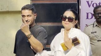 Amrita Arora snapped with her Husband after casting vote