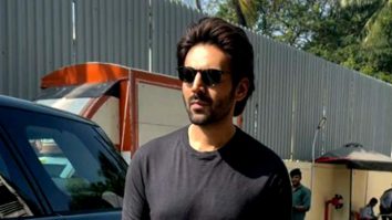 Kartik Aaryan papped in casual black