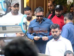 Photos: Ajay Devgn, Kubbra Sait and Ganesh Acharya snapped during a shoot in Bandra