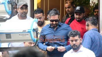 Photos: Ajay Devgn, Kubbra Sait and Ganesh Acharya snapped during a shoot in Bandra
