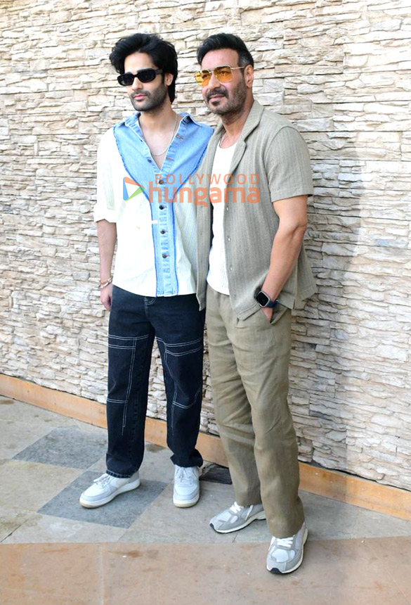 photos ajay devgn and aaman devgan snapped promoting azaad 3