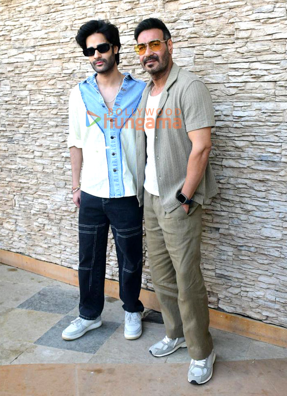 photos ajay devgn and aaman devgan snapped promoting azaad 4