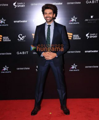 Photos: Kartik Aaryan, Karan Johar, Neha Dhupia and others grace the red carpet of fifth edition of Indian Sports Honours Awards 2024