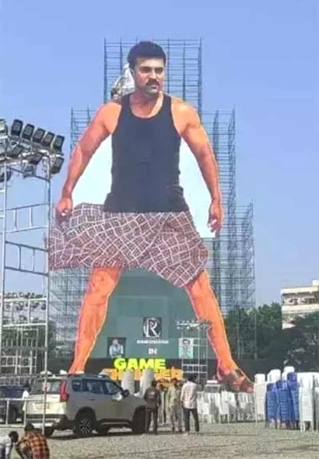 Game Changer: Fans unveil 256-Foot cutout of Ram Charan ahead of film’s release