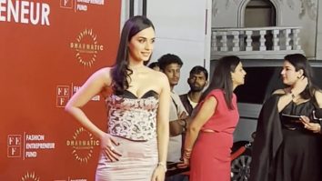 Manushi Chhillar in a satin old rose pink gown looking magnonimous at the biggest fashion night