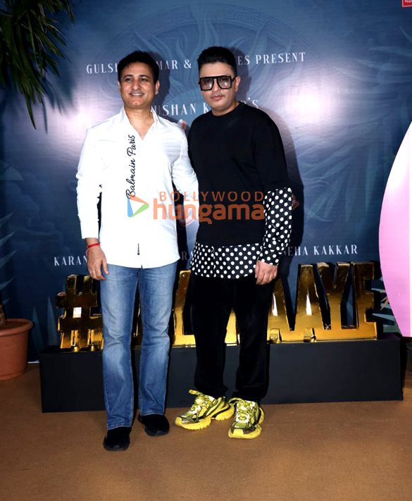 photos mannara chopra bhushan kumar and others grace the launch of music video aaye haaye 2
